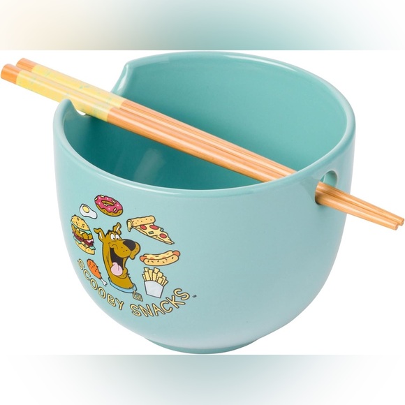 Scooby-Doo! Other - Scooby Doo Snacks Ceramic Bowl with Chopsticks- New